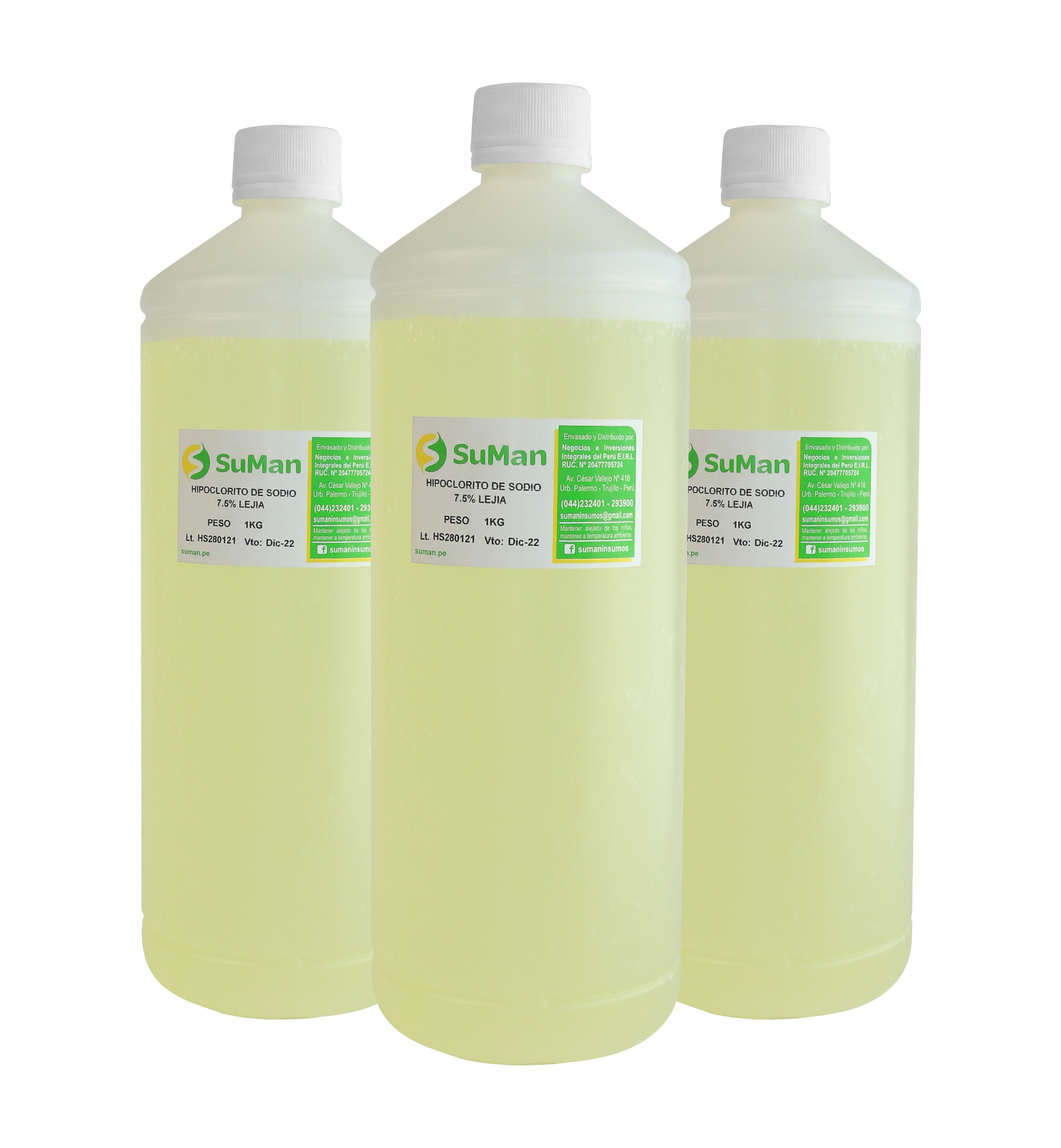 BOTELLA CON HIPOCLORITO DE SODIO 7.5%