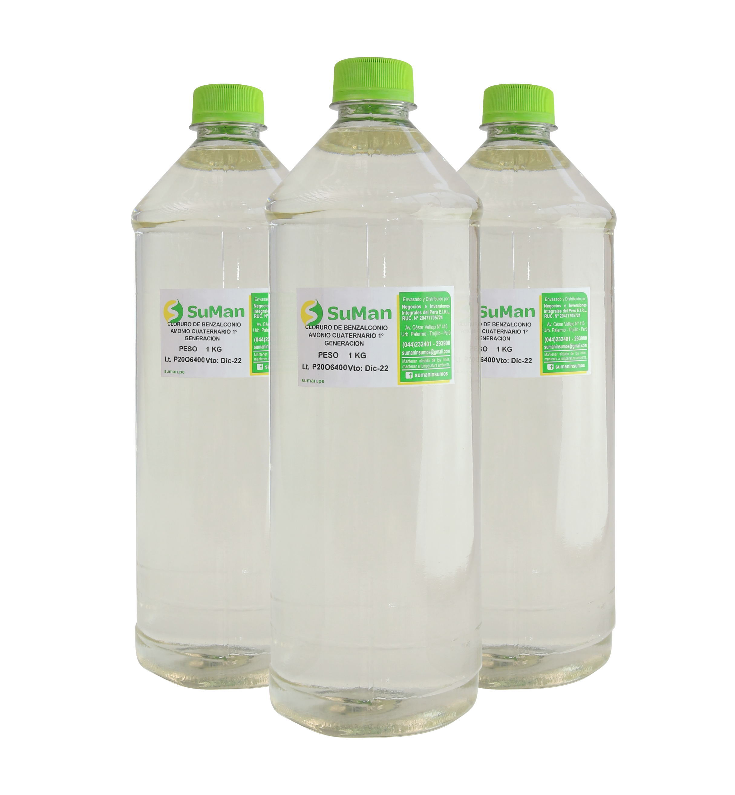 BOTELLAS CON CLORURO DE BENZALCONIO