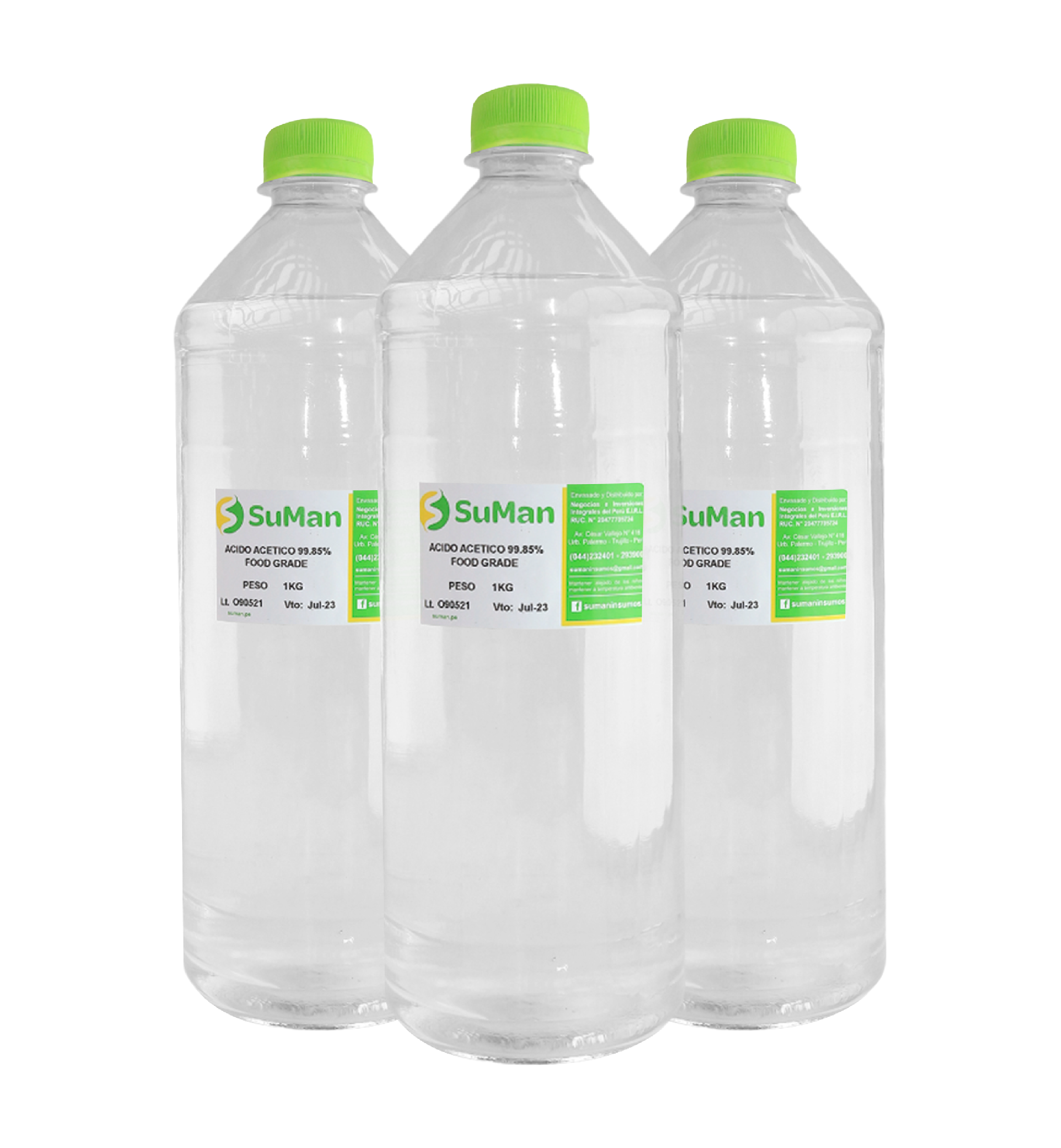 BOTELLAS DE ACIDO ACETICO